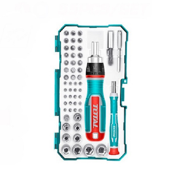 پیچ گوشتی و سری پیچ گوشتی و بکس توتال مدل TACSD30556 مجموعه 55 عددی