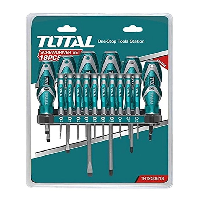 پیچ گوشتی توتال مدل THT-250618 مجموعه 18 عددی