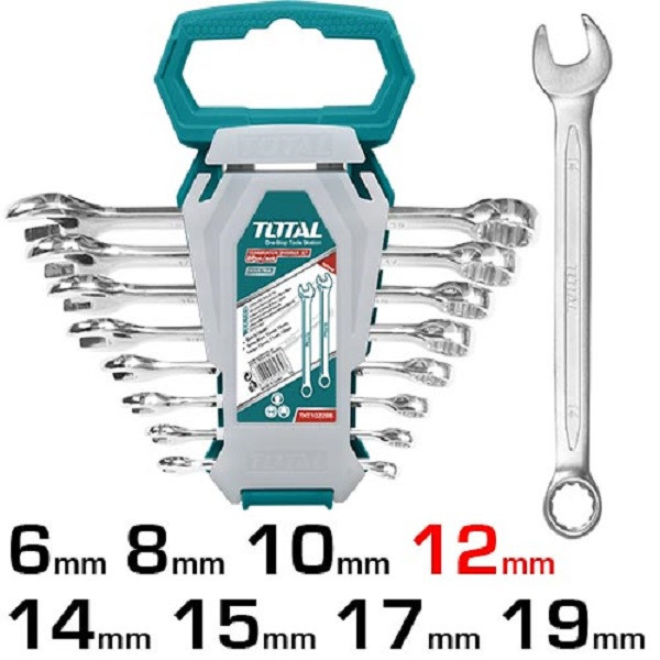 آچار یکسر تخت و یکسر رینگی توتال مدل THT102286 مجموعه 8 عددی