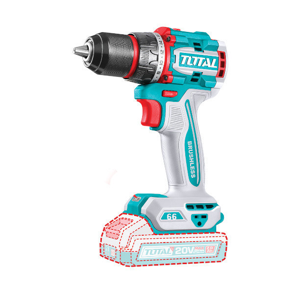 پیچ گوشتی شارژی 20 ولت چکشی توتال مدل THKTHP11652 مجموعه 165 عددی