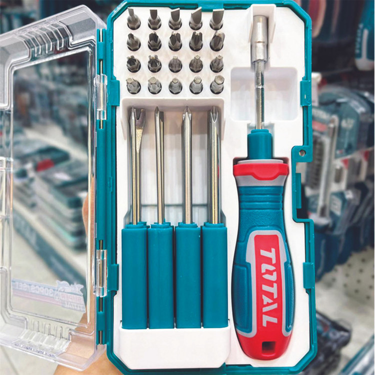 پیچ گوشتی و سر پیچ گوشتی توتال مدل TACSD30306 مجموعه 30 عددی