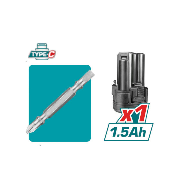 دریل پیچ گوشتی شارژی 12 ولت توتال مدل TDLI122061