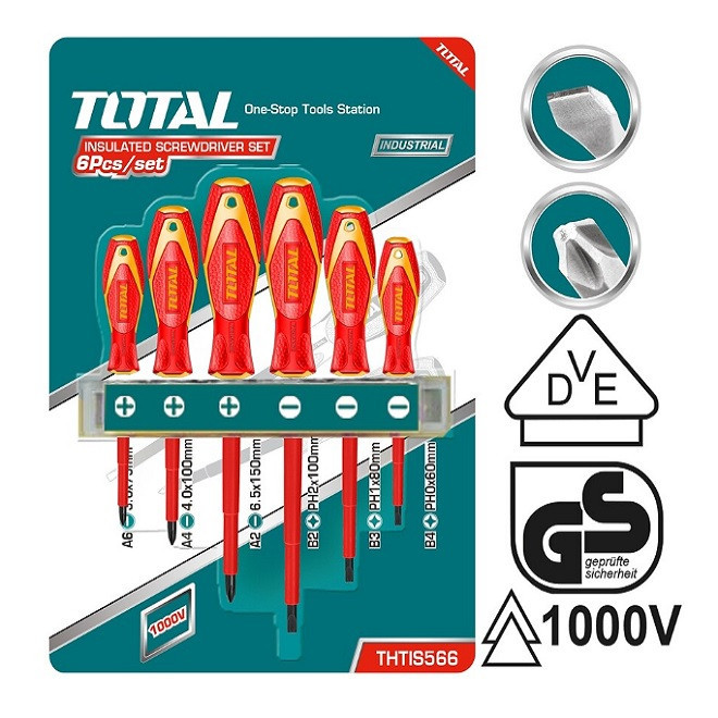 پیچ گوشتی توتال مدل THTIS-566 مجموعه 6 عددی