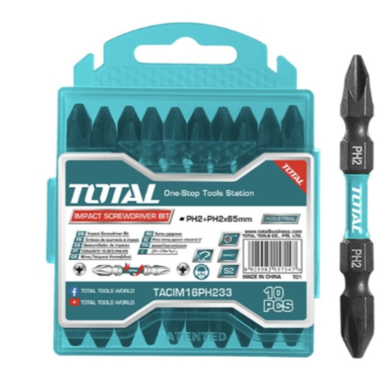 سری پیچ گوشتی دو سر چهار سو توتال مدل TACIM16PH233  بسته 10 عددی